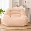 Fauteuil à billes en velours côtelé couleur chameau | Canapé Cozy Cloud-Like, sans assemblage, support ergonomique pour le salon, la chambre à coucher et le dortoir-431824829