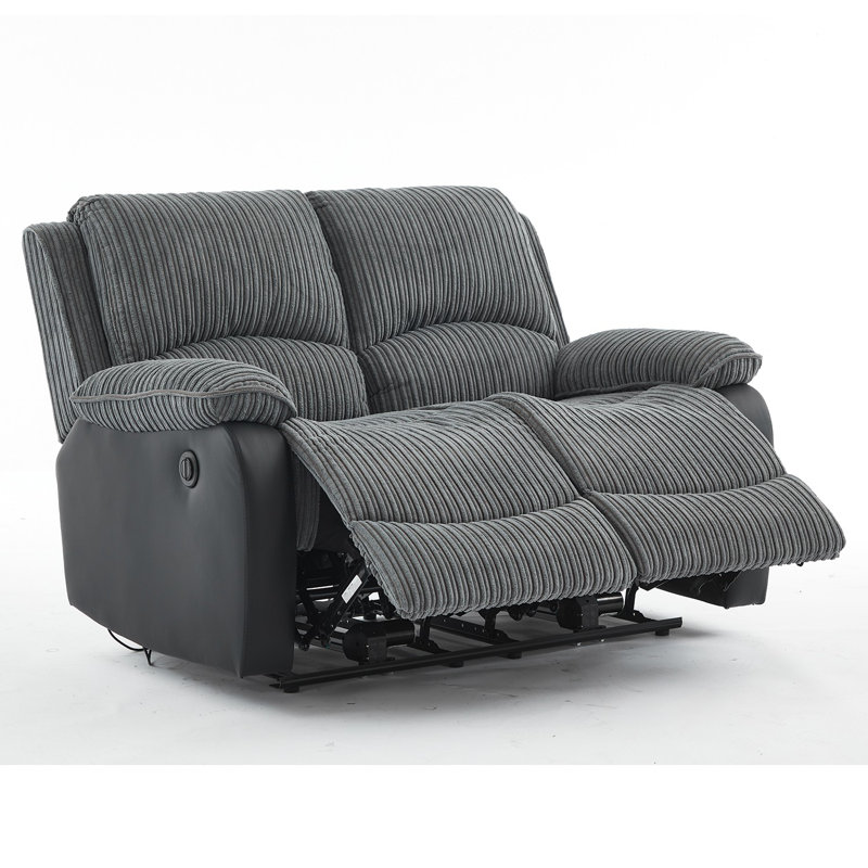 Reclining Sofa Sectional Recliner Plush Corduroy Couches Set Sofa, Power - Push Button
