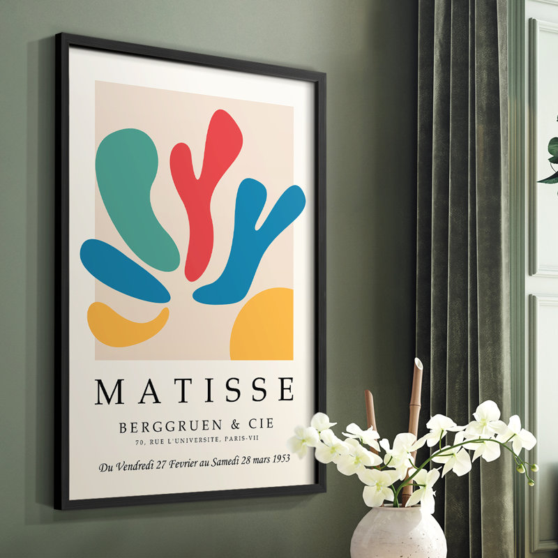 Matisse C XXVII, reproduction encadrée - bois massif, Noir, H 10 po x l 8 po