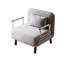 Lit convertible gris 31,5 po, chaise avec dossier réglable, structure, tissu de velours pour le salon, structure en acier, velours doux, pour la maison et le bureau