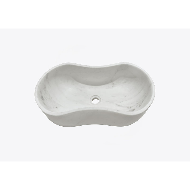 Bathroom Vessel Sink With Pre-Drilled Drain Hole, White