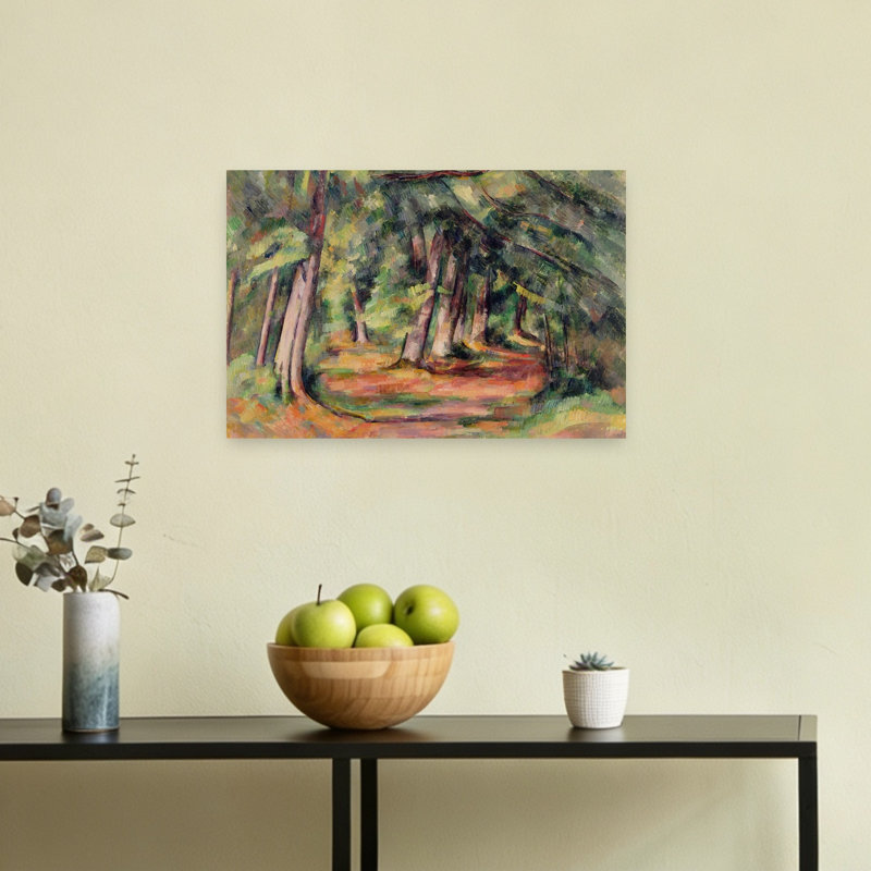 Underwood 1890-94 Impression d'art mural abstraite impressionniste contemporaine représentant un arbre, H 12 po x l 18 po