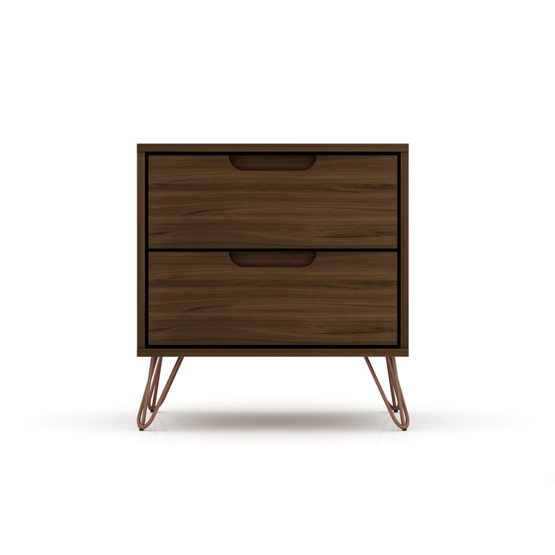 20" Nightstand (2-Drawer), Brown