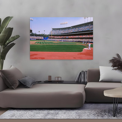 Spectateurs regardant un match de baseball contre Dodgers. Yankees Dodger Stadium, Los Angeles, Californie, États-Unis, ville contemporaine, art architectural