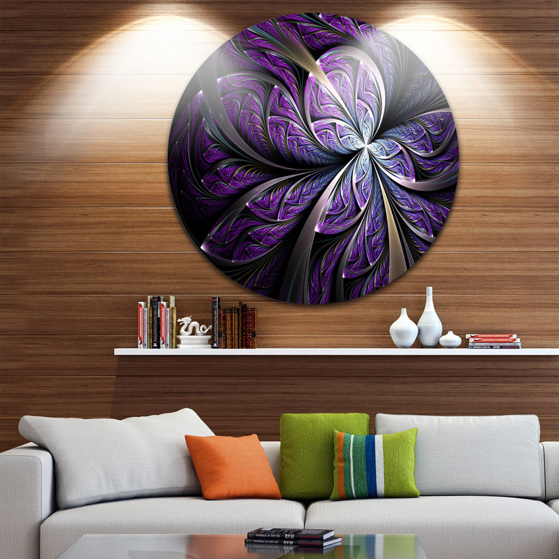 « scintillant mauve fractal fleur », impression sur métal, H 23 po x l 23 po x p 1 po