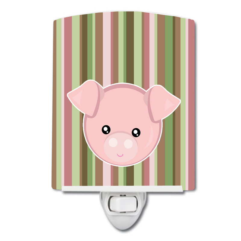 Éclairage pour nuit en céramique porc