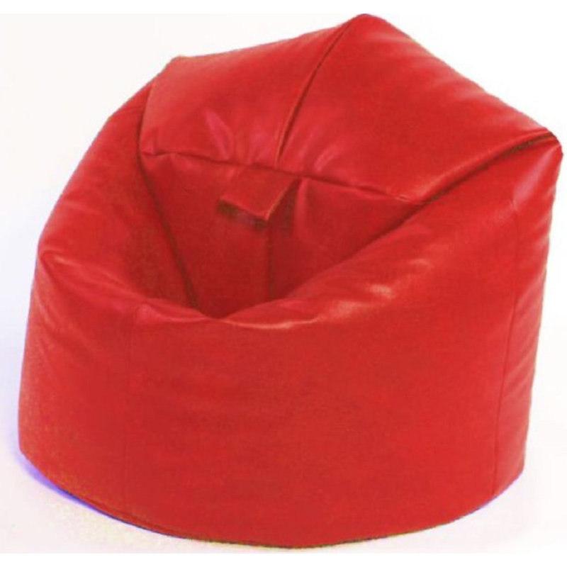 Faux Leather Refillable Classic Bean Bag, Red