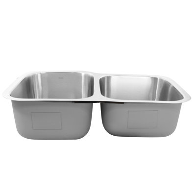 Quidnet 31.5"" L x 20.19"" W Double Bowl Undermount Kitchen Sink -  Nantucket Sinks, NS6040-18