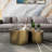 Brushed Gold Round Nesting Coffee Table Living Room Cocktail Table