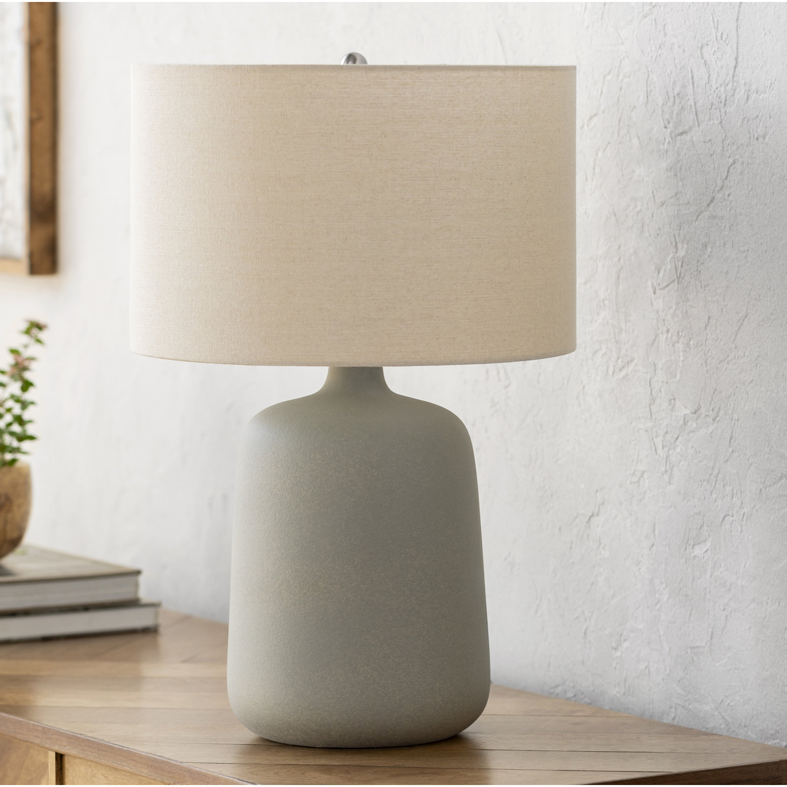 Dilan Ceramic Table Lamp, Gray