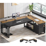 Executive Desk With File Cabinet For Home Office