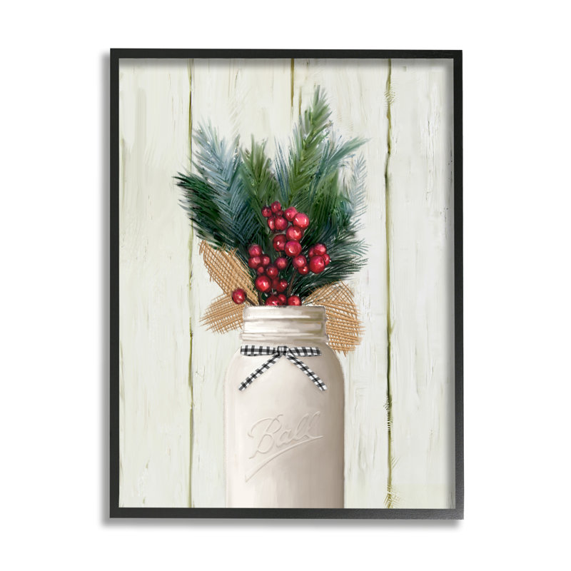 « Country Holiday jar Pine Needles » par Ziwei Li-impression d’art graphique, H 20 po x l 16 po x P 1,5 po