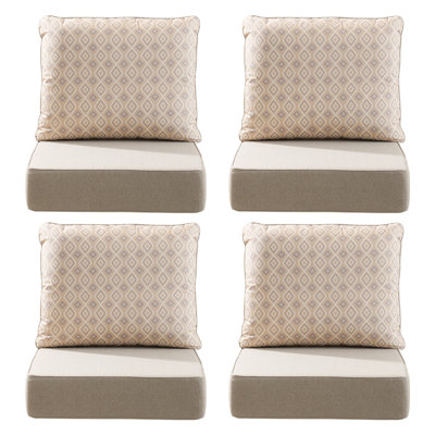 Ensemble de coussins et oreillers épais Allo 61 x 61 x 15 cm - Siège profond, intérieur/extérieur, résistant à l'eau et à la décoloration