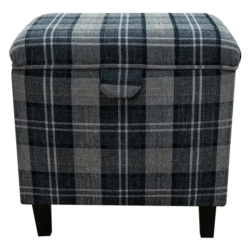 50.8cm Wide Rectangle Footstool Ottoman with Storage, Black