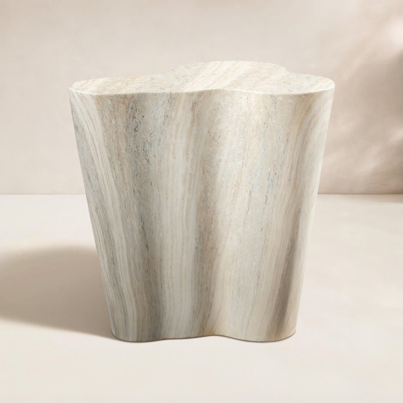 Barrett Slab Table, 22" H x 22" W x 18" D, Travertine 1