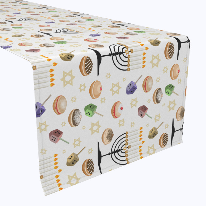 Westbeth Geometric Hanukkah Table Runner, 108" L x 14" W