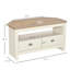 HOMcom Meuble télé d'angle jusqu'à 50 po, console de divertissement avec tiroirs et compartiment de rangement ouvert pour le salon, blanc