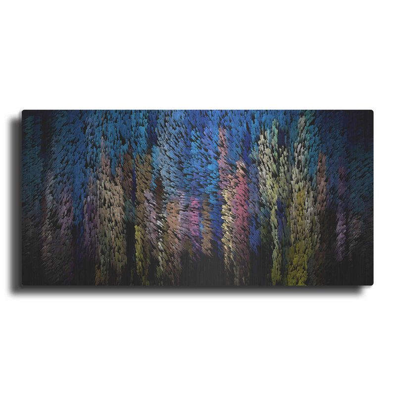 Luxe City Art «City Brush 2» par David Manlove, Me - reproduction d'art non encadrée sur métal, L 24 po x H 12 po