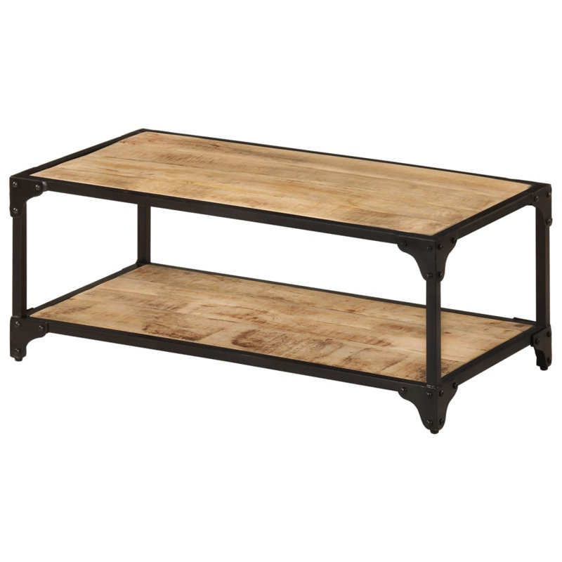 Frame Single Coffee Table with Storage, Light Brown