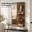Modern Wall & Accent Mirrors with Storage, Walnut MDF Sliding Full Length