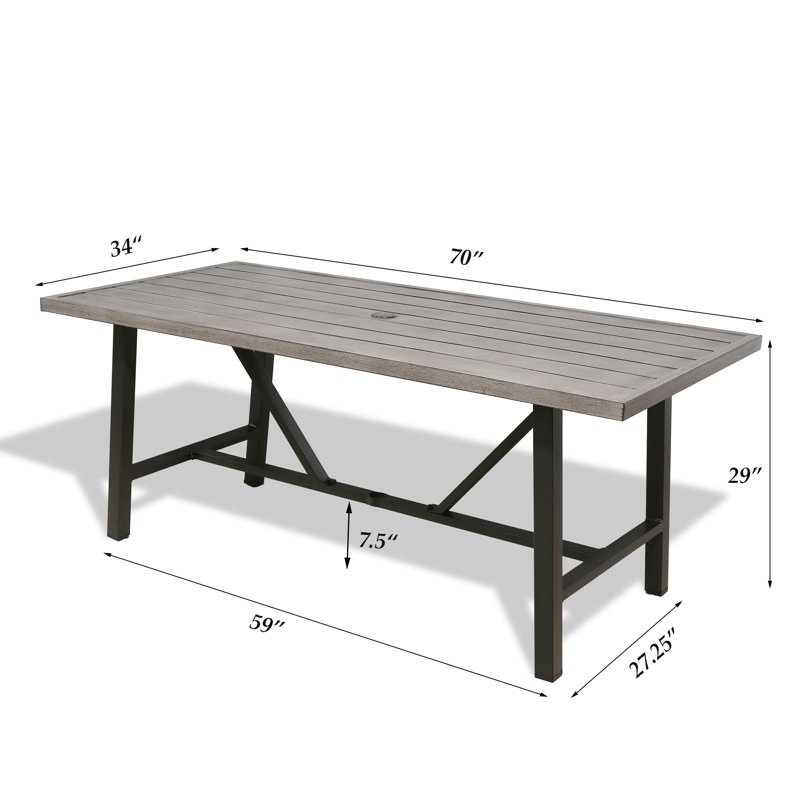  Table de salle à manger rectangulaire, L 70 po 