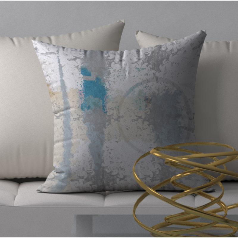 Housse de coussin décorative carrée en Fizz 20 e siècle, 18 po x 18 po