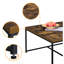 Table basse 35 po, grain de bois de chêne vieilli, 4 tabourets de rangement, plateau de table, base en métal noir, pieds réglables grain 5, édition, tabourets de rangement, base