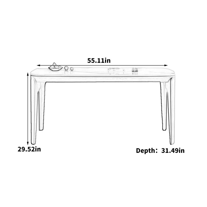 Table de salle à manger Woldham, H 29,52 po x L 55,11 po x l 33,46 po