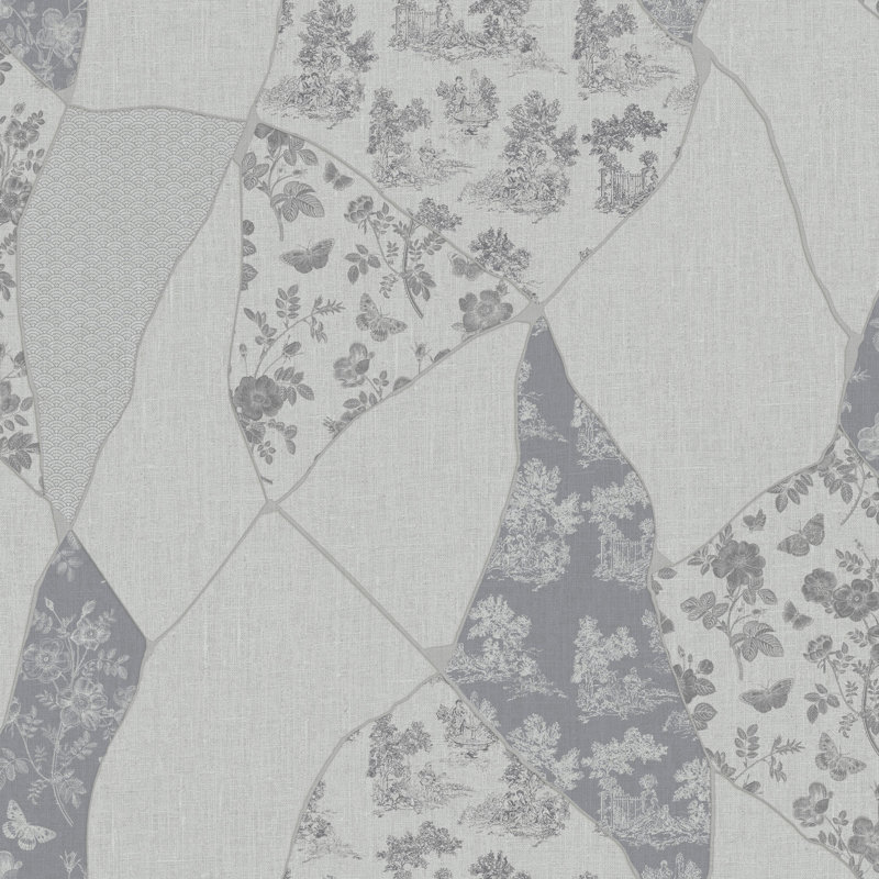 Kintsugi Toile Vinyl/Non-Woven Wallpaper Roll by Jannelli & Volpi, Platinum