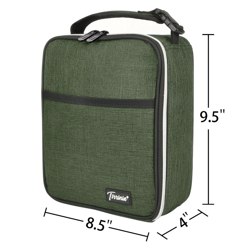 Petit sac à lunch isolé Tirrinia pour adultes, fourre-tout, boîte à lunch pour la rentrée scolaire, Vert