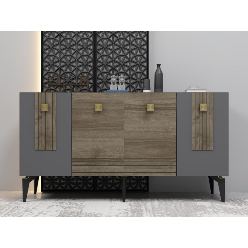 Console, Anthracite / noyer