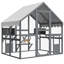 Grande maisonnette d'extérieur pour chat, luxueuse clôture en bois pour chat 28 pi² avec 2 portes pour chat et 2 cachettes pour chat
