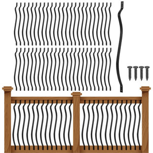 Paquet de 51 balustres pour terrasse extérieure avec vis 32,25 po pour balustrades et escaliers - Conception facile à installer et résistante aux intempéries