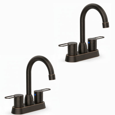 Double Handle  High-Arc Centerset RV Bathroom Faucet(Set of 2)