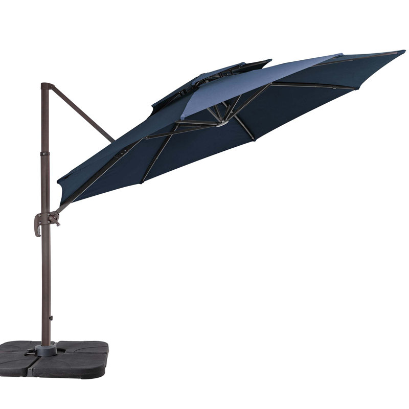 Parasol en porte-à-faux 9 pi Germar, Bleu marine