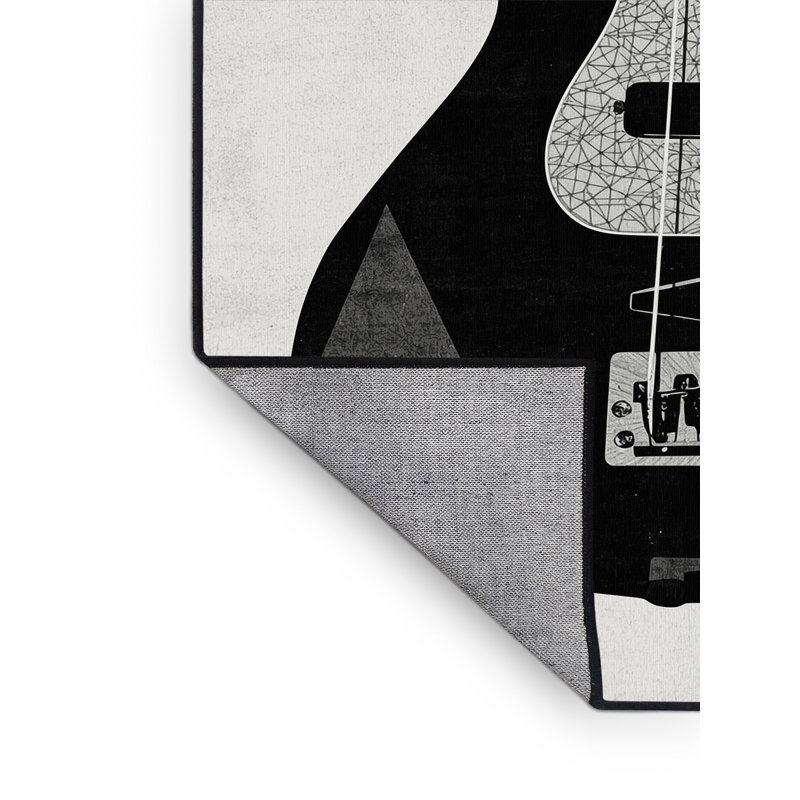 Tapis géométrique moderne et contemporain lavable à la machine en basse électrique, 8 x 12