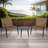 Outdoor/Patio Chat Set: 2 PE Rattan Chairs + Steel & Tempered Glass Side Table