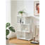 Modern Staggered 3-Shelf Manor Bookcase, White