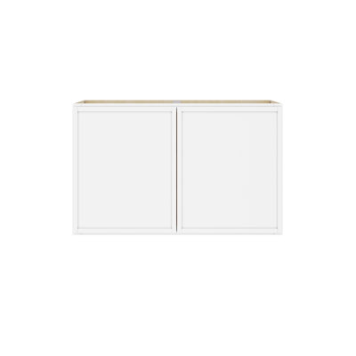 Modern White Birch Modular Wall Cabinet with Narrow-Frame Doors & Soft-Close Hardware for Kitchens and Multi-Use Spaces