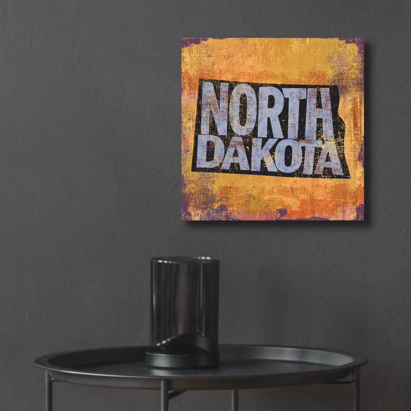  «North Dakota» par Art Licensing Studio, art mural en verre acrylique, 12 po x 12 po