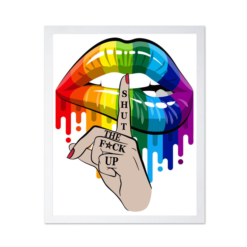 Shut the F Up, Affiche, Encadrement blanc, H 08 po x l 10 po