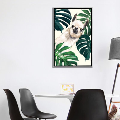 Lama sournois avec art Monstera