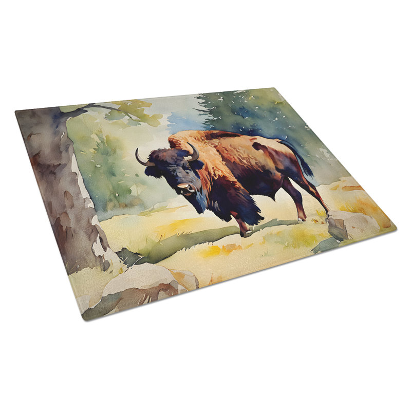 American Bison Glass Cutting Board Large