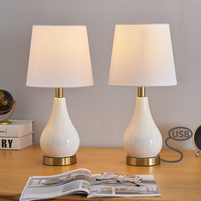 Conyers 17.5" Table Lamp Set with USB
