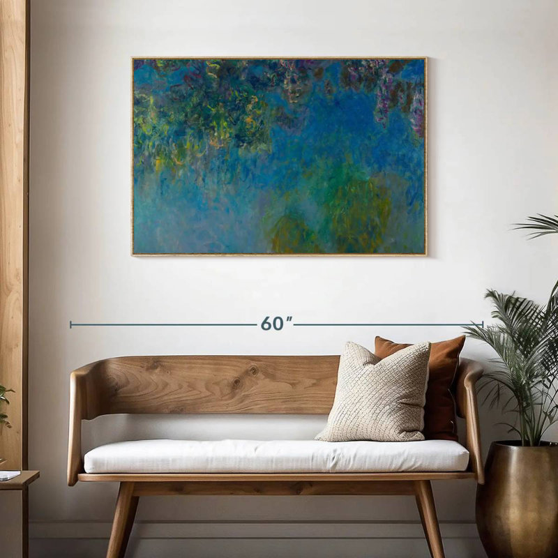 Wisteria 1925, 43 po x 29 po, Cadre flottant en bois naturel