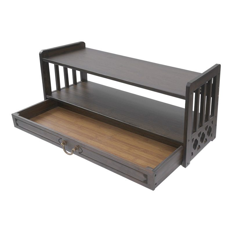 Desktop Organizer Altar Table With Drawer, nut-brown