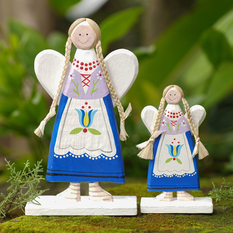 Ensemble de 2 figurines anges floraux