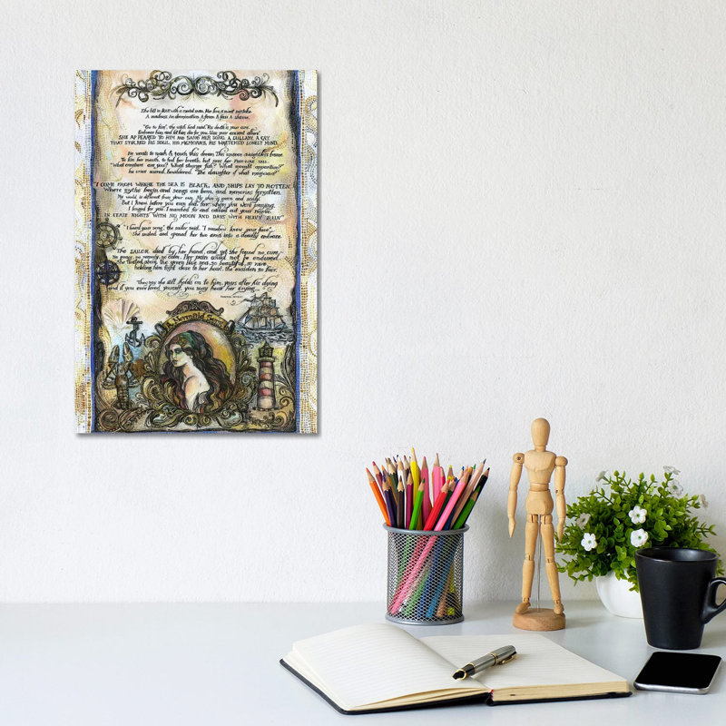 The Sailor And The Mermaid Tale I 1 Piece Wrapped Canvas Wall Art, 20.32 cm H x 30.48 cm W