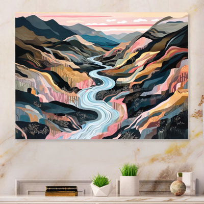 Vibrant Mountain Landscape II - impression sans cadre sur métal