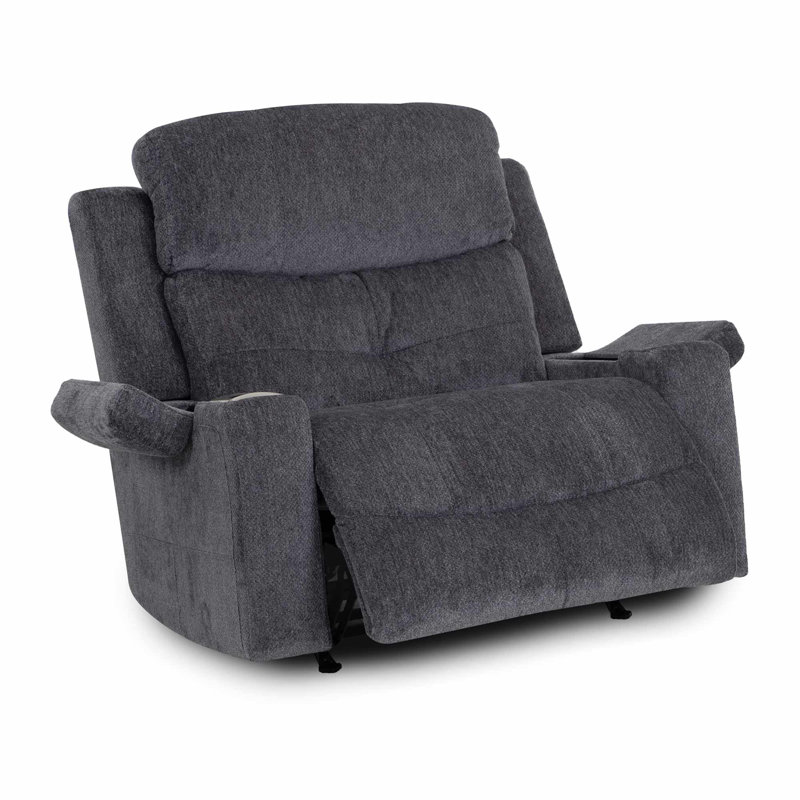 Chair & A Half Recliner W/ Power Recline, Dual Storage Arms, Cupholder, Slot Charger & Usb, Seeley Storm